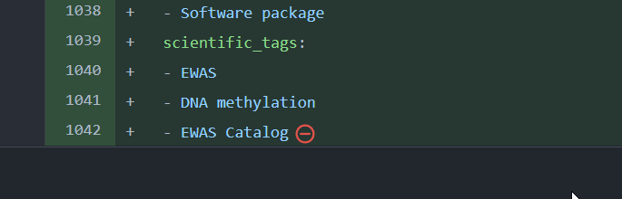 Screenshot of a text file which does not end with a newline.